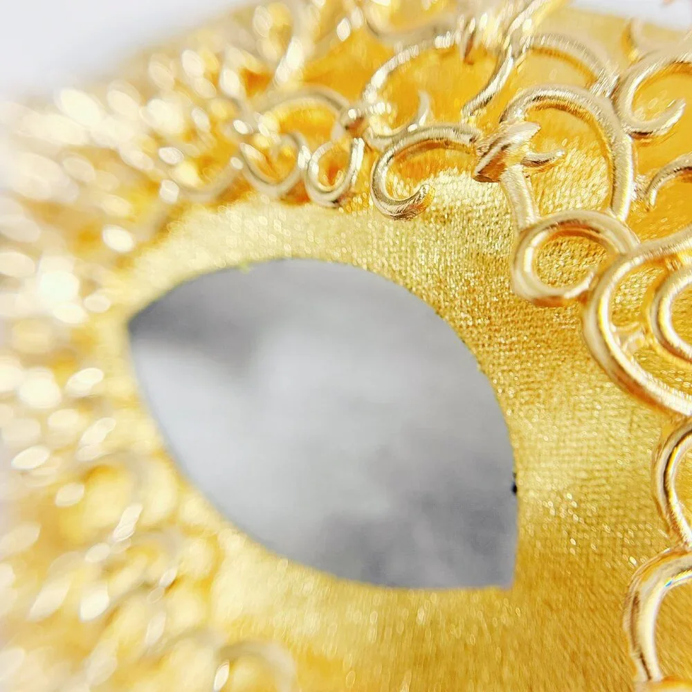 Vintage mask, theatrical mask, 2 in 1 Gold mask, cosplay mask, Prom mask